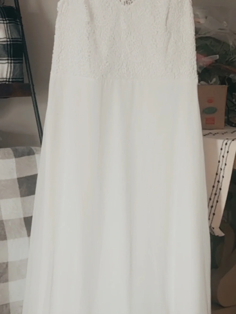 Lace Bodice White A-Line Dress
I package my clothing in weather proof bags. - Picture 6 of 9